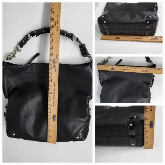 Coach Large Black Leather Carly Shoulder/Hobo Bag 10616 - Picture 7 of 13